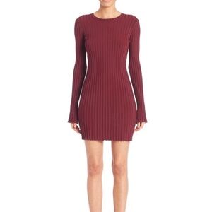 Elizabeth and James Maroon Long Sleeve Dress